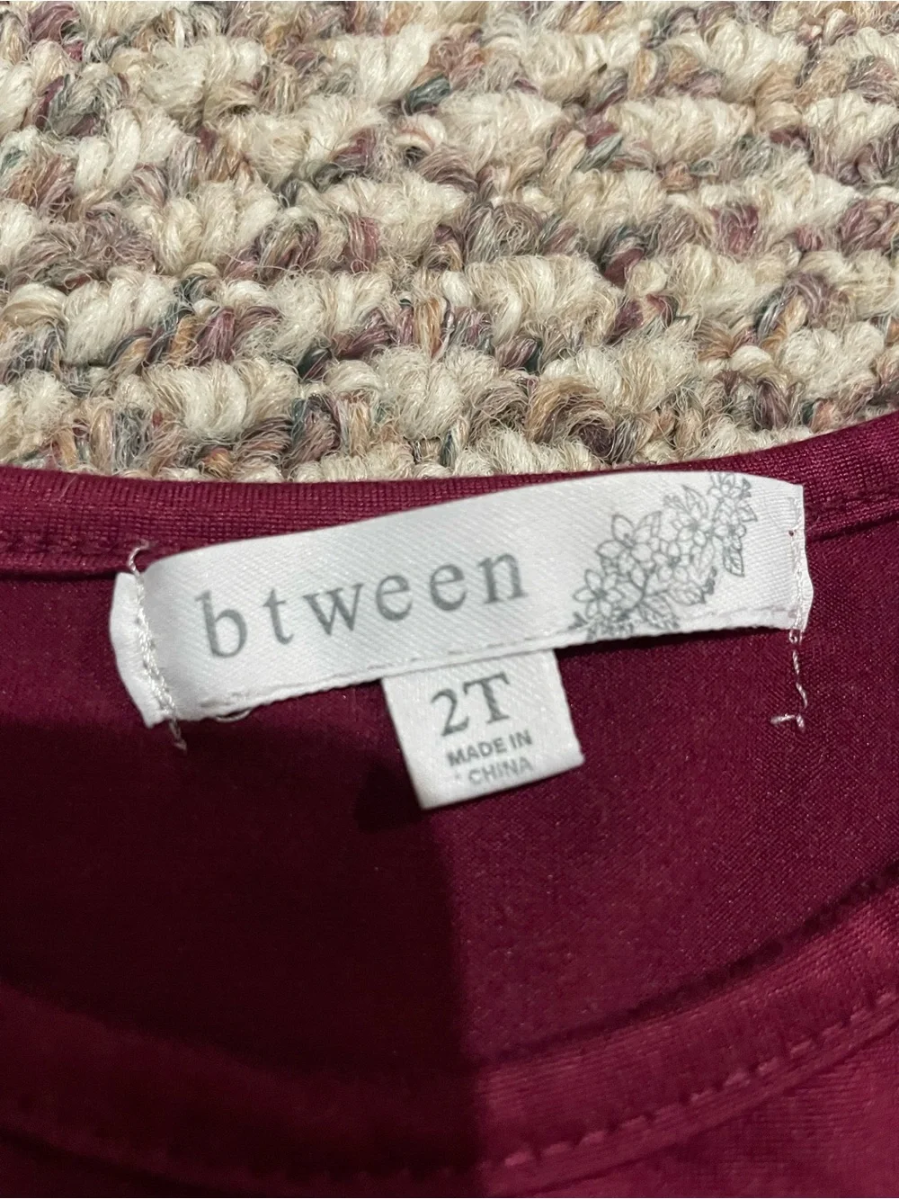 btween Maroon Toddler Top - Picture 2 of 2